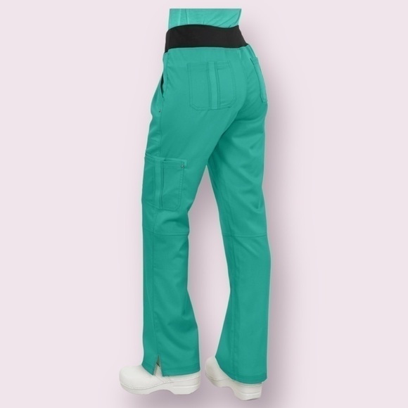 HEALING hands purple label tori womens mid rise stretch yoga scrub pants size ST - Picture 2 of 13